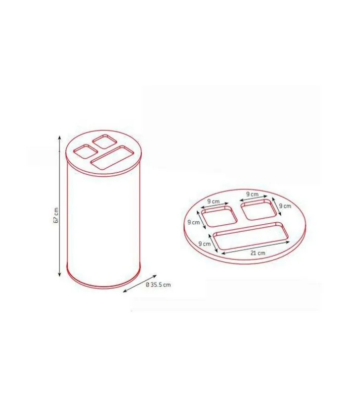 Medidas de la papelera