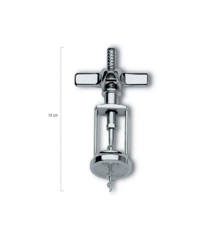 Sacacorchos bodega cromado 14 cm