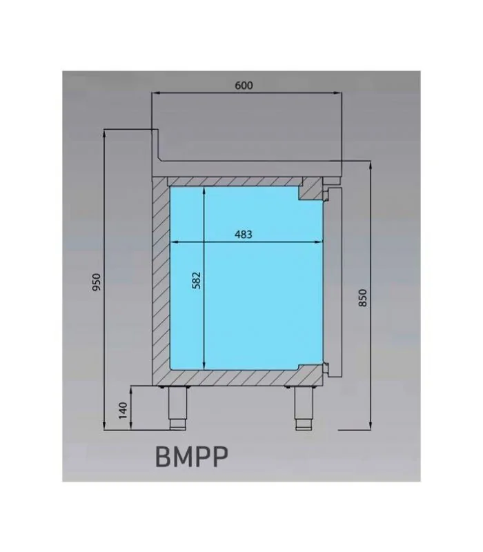 medidas mesa refrigerada BMPP2000II