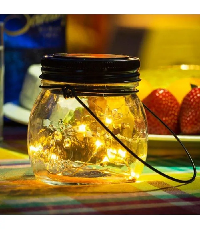 Farolillo de vidrio, con una delicadeza de iluminación