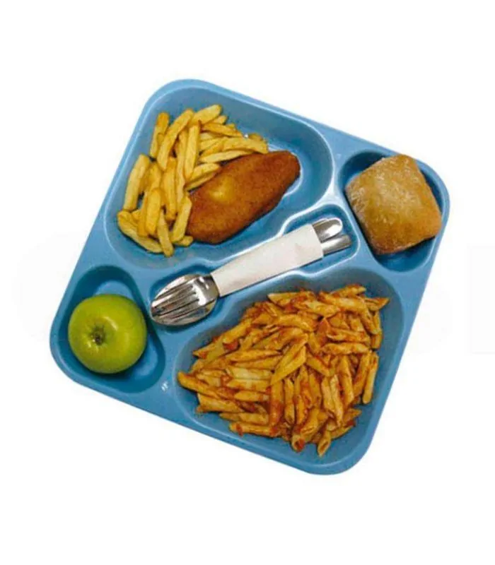 Bandeja cuadrada autoservicio azul