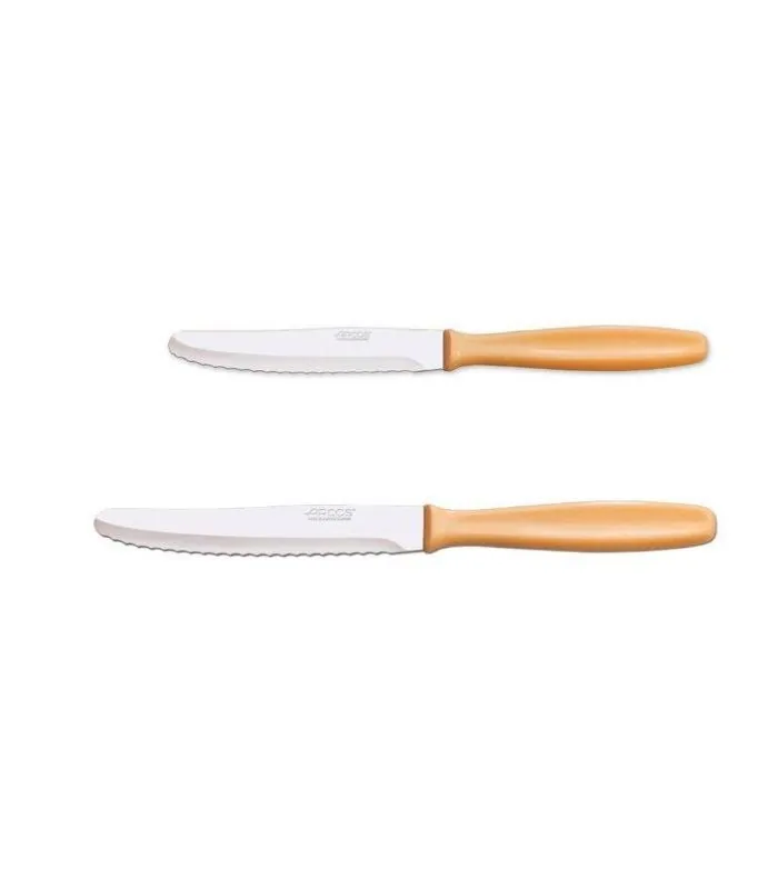 Cuchillo de mesa con filo de sierra de acero inoxidable y mango de madera  0.85 euros
