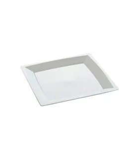 Plato cuadrado blanco
