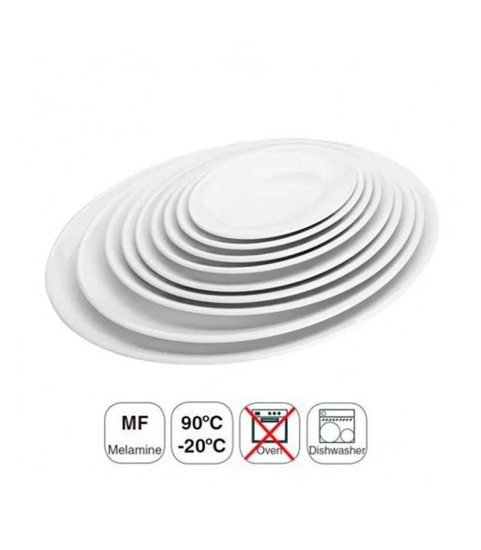 Bandeja blanca ovalada