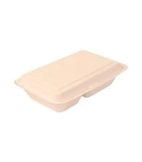 Envase biodegradable con dos compartimentos