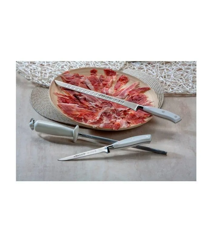 presentación del cuchillo jamonero riviera blanc