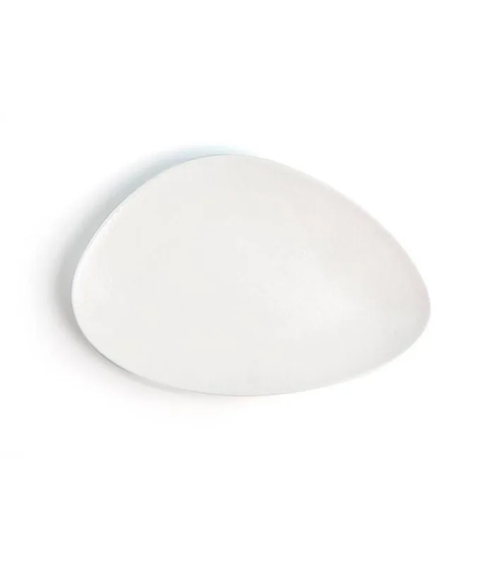 Plato triangular Antracita 29cm blanco
