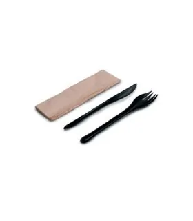 kit tenedor cuchillo y servilleta desechable