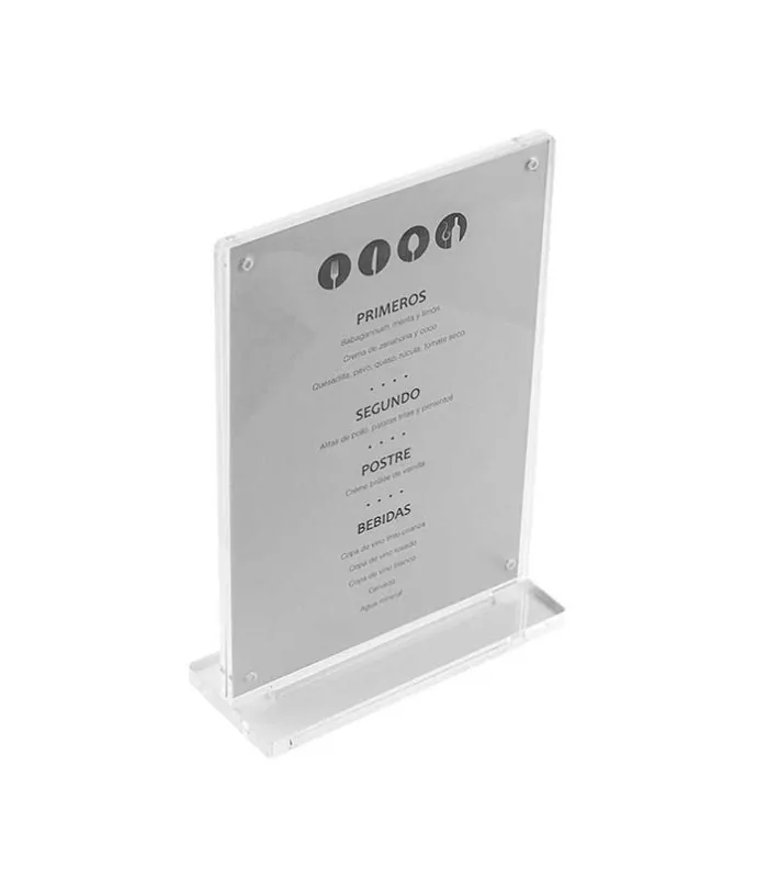 Porta menú acrílico