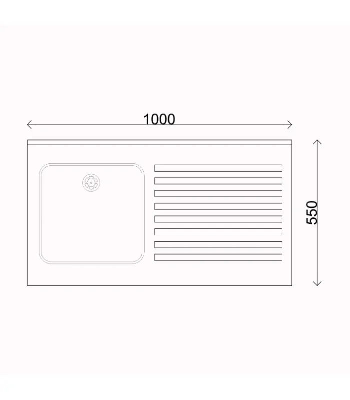 Fregadero para restaurante fondo 550