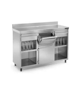 Mueble cafetero con encimera de acero inoxidable